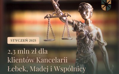 2,3 mln złotych dla poszkodowanych! Styczeń 2025 w Kancelarii Łebek, Madej i Wspólnicy
