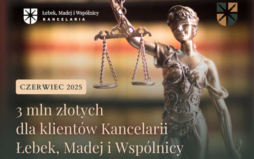Sprawy sądowe zakończone w czerwcu: 3 mln zł dla poszkodowanych