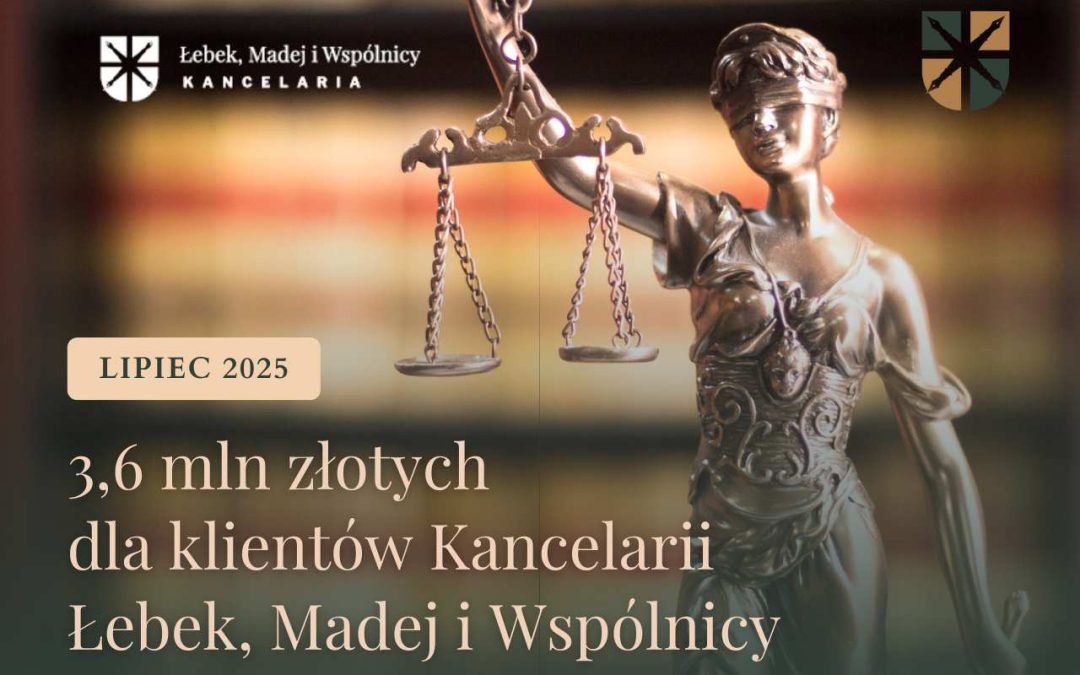 Sukcesy Kancelarii: 3,6 mln zł odszkodowań w lipcu 2025