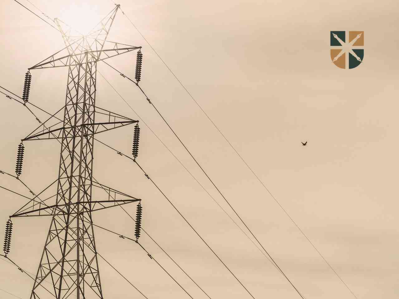 Stalowy słup wysokiego napięcia na tle nieba – element nowoczesnej autostrady energetycznej łączącej północ z południem Polski.